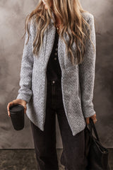 Aitana Lapel Collar Long Jacket with Pocket from Threaded Pear