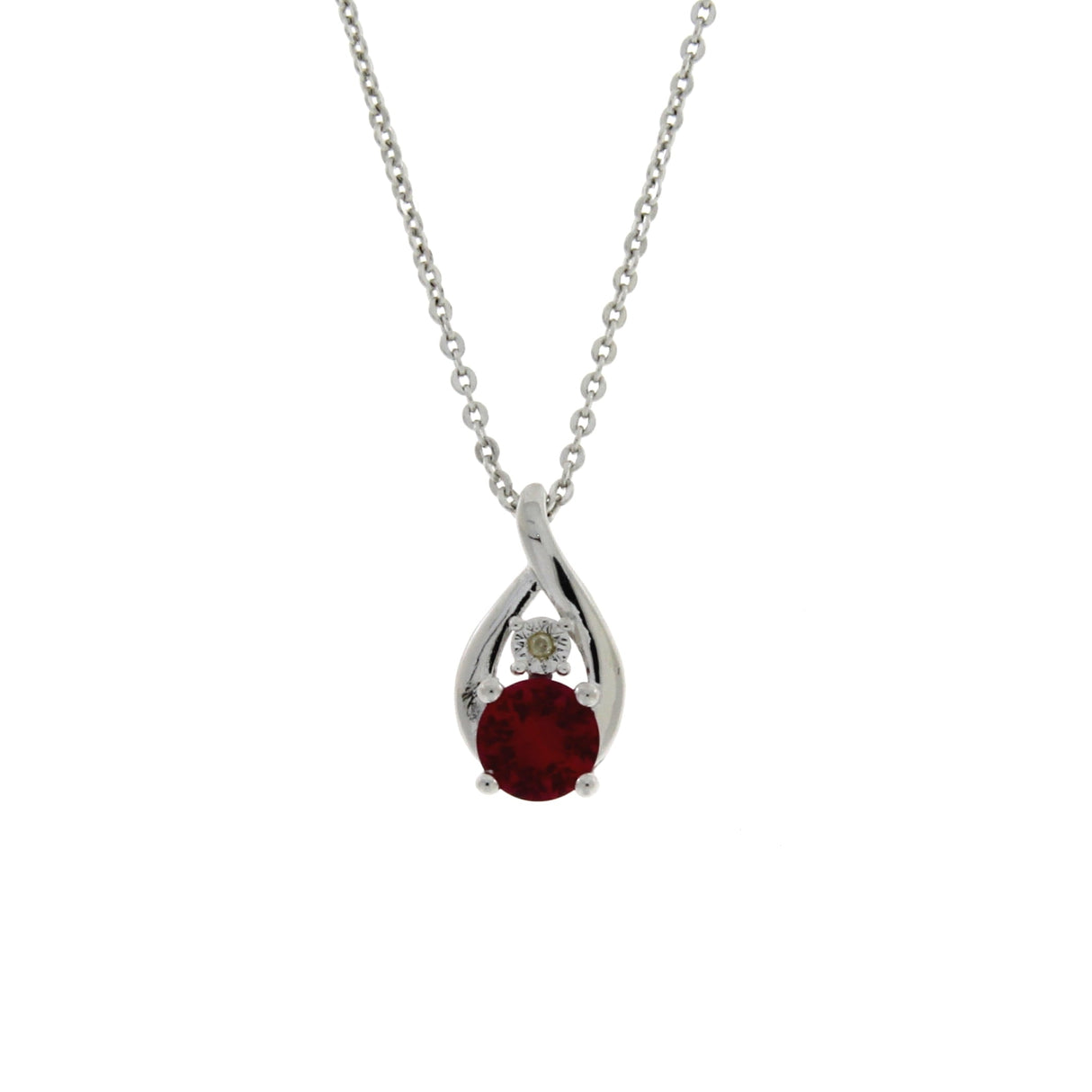 Created Ruby Diamond Fashion Pendants Sterling Silver from Bids.com