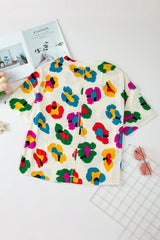 Apricot Leopard Drop Shoulder Oversize Tee from MsDressly