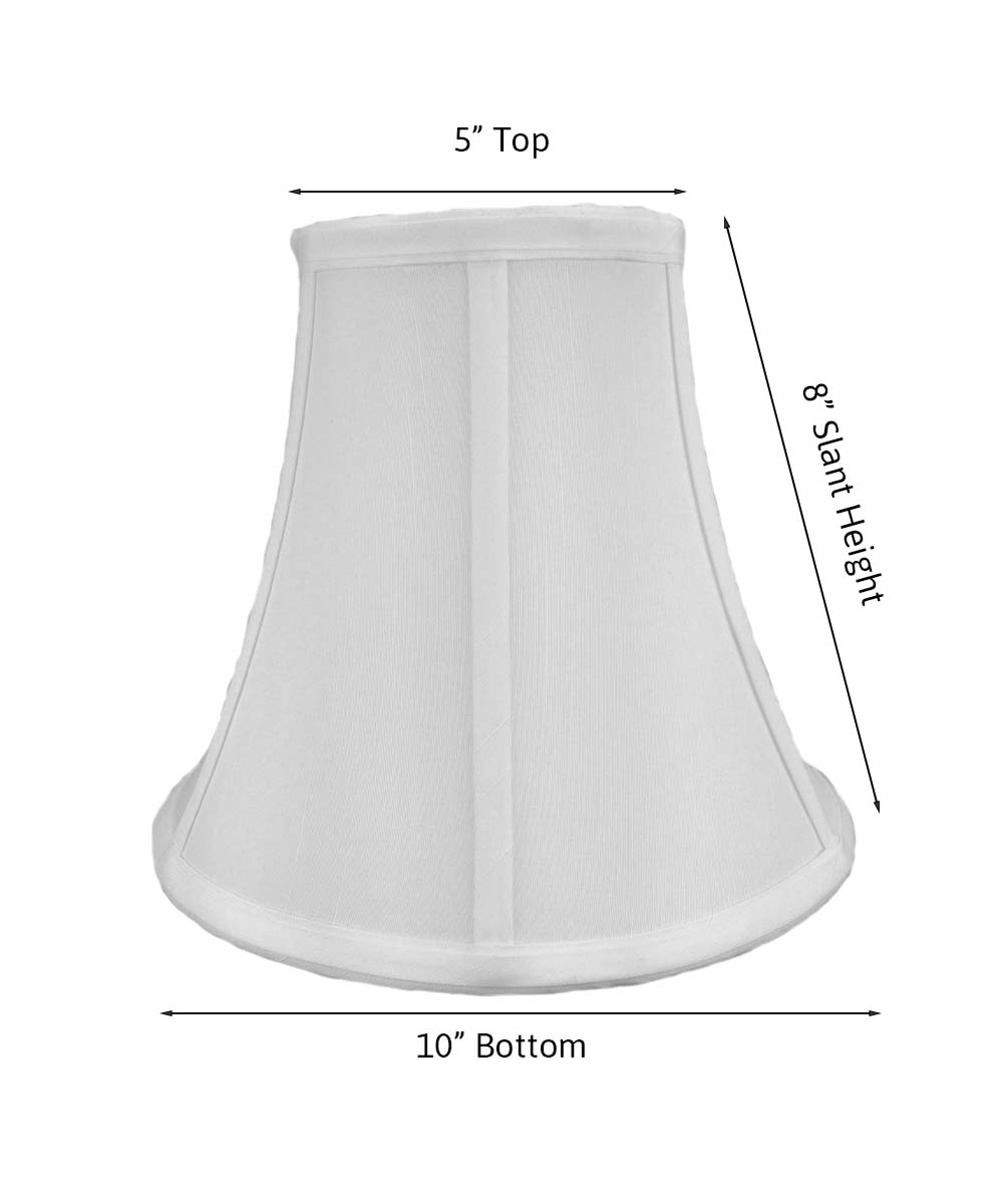 White Bell Shantung 10"W x 9"H Shade From LampsUSA