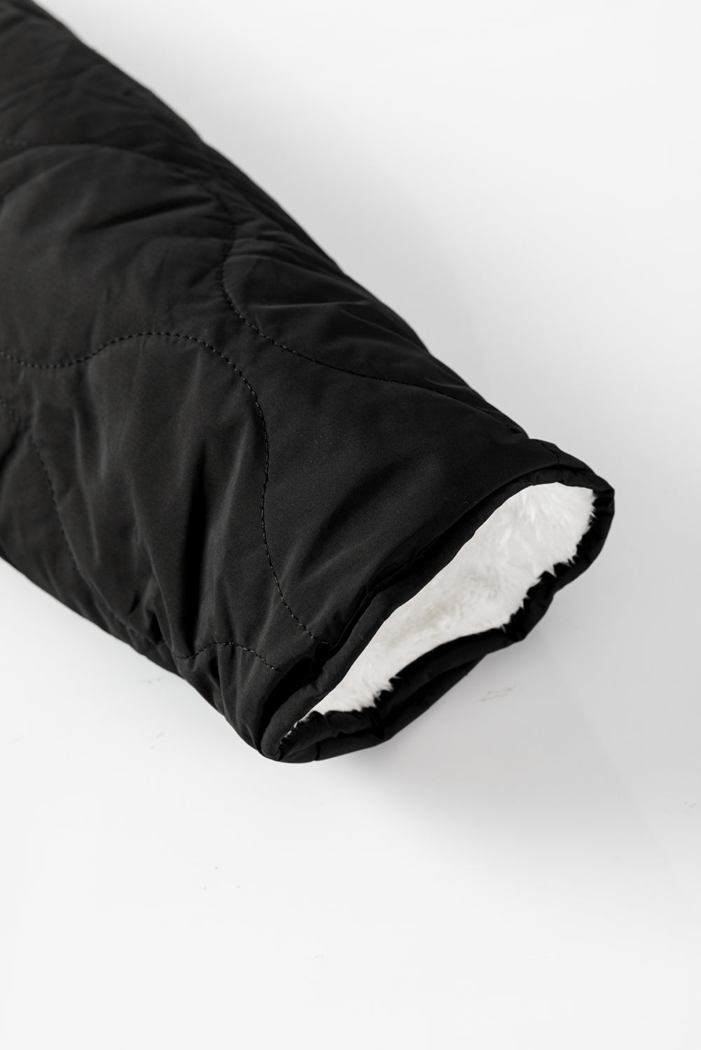 Black Snap Button Furry Reversible Coat From MsDressly
