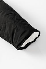 Black Snap Button Furry Reversible Coat From MsDressly