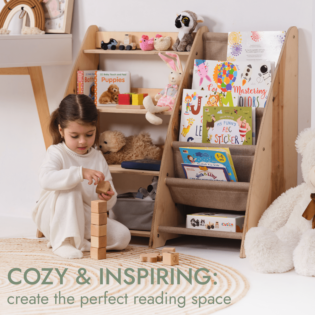 2in1 Montessori Shelf for Books and Toys from Goodevas