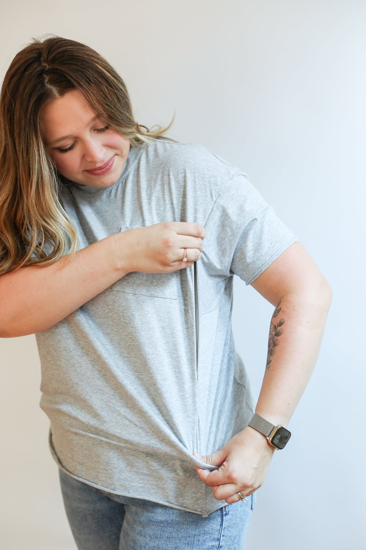 Relaxed Fit Zip Breastfeeding Tee from Movemama