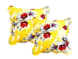 DaDa Bedding Set of 2 Sunshine Yellow Hummingbirds Floral Scalloped Throw Pillow Covers, 18" (JHW925) from DaDalogy Bedding Collection