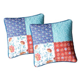 DaDa Bedding Set of 2-Pieces Bohemian Vibes Patchwork Floral Throw Pillow Covers, 18" x 18" (JHW878) from DaDalogy Bedding Collection