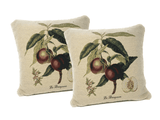 DaDa Bedding Set of 2-Pieces Nectarine Fruits Garden Tapestry Throw Pillow Covers w/ Inserts - 18" x 18" from DaDalogy Bedding Collection