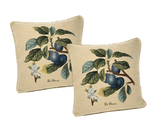 DaDa Bedding Set of 2-Pieces Sugar Plum Fruits Garden Tapestry Throw Pillow Covers w/ Inserts, 18" x 18" from DaDalogy Bedding Collection