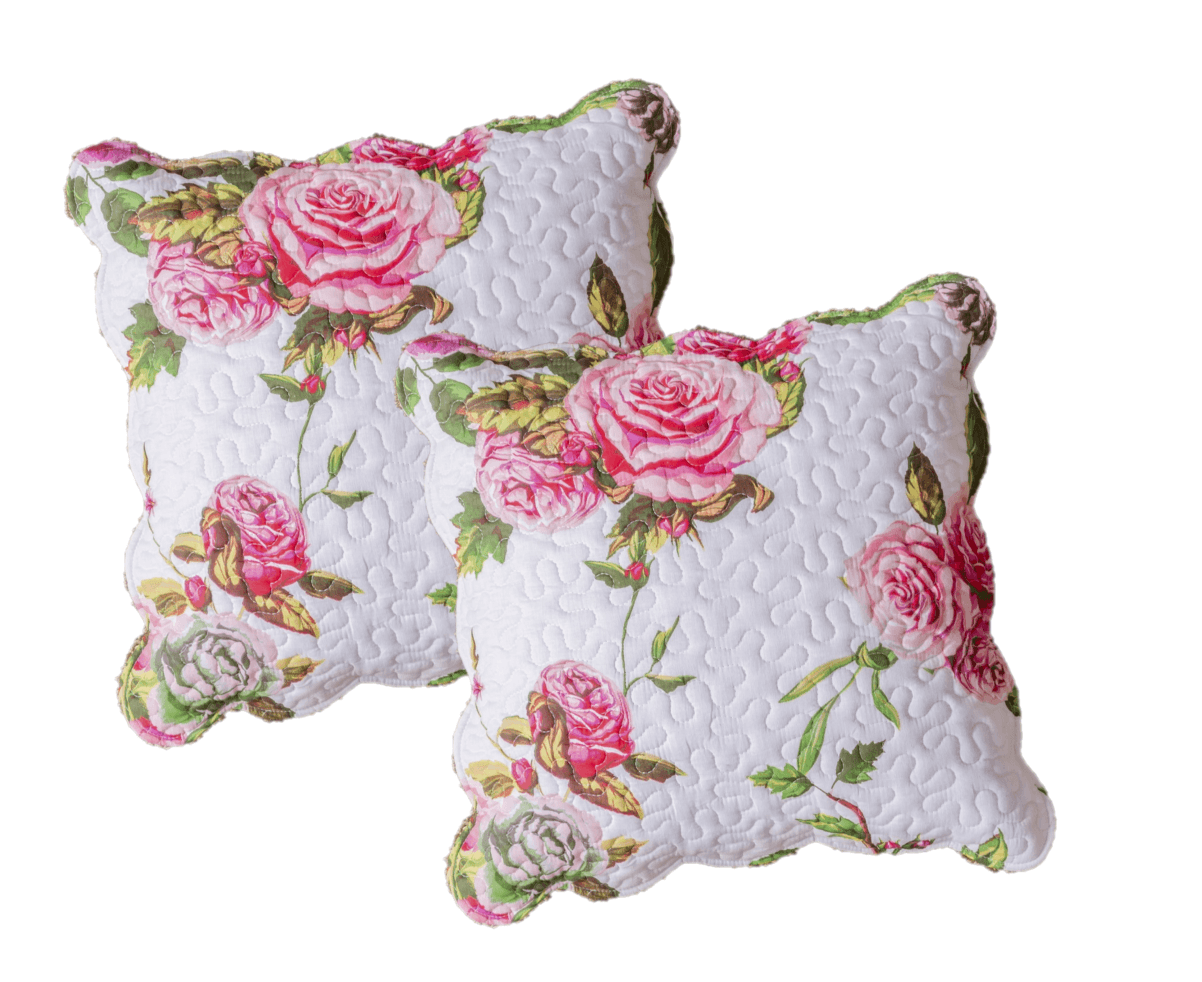 DaDa Bedding Set of 2 Romantic Roses Spring Floral Pink Throw Pillow Covers, 18" (JHW879) from DaDalogy Bedding Collection