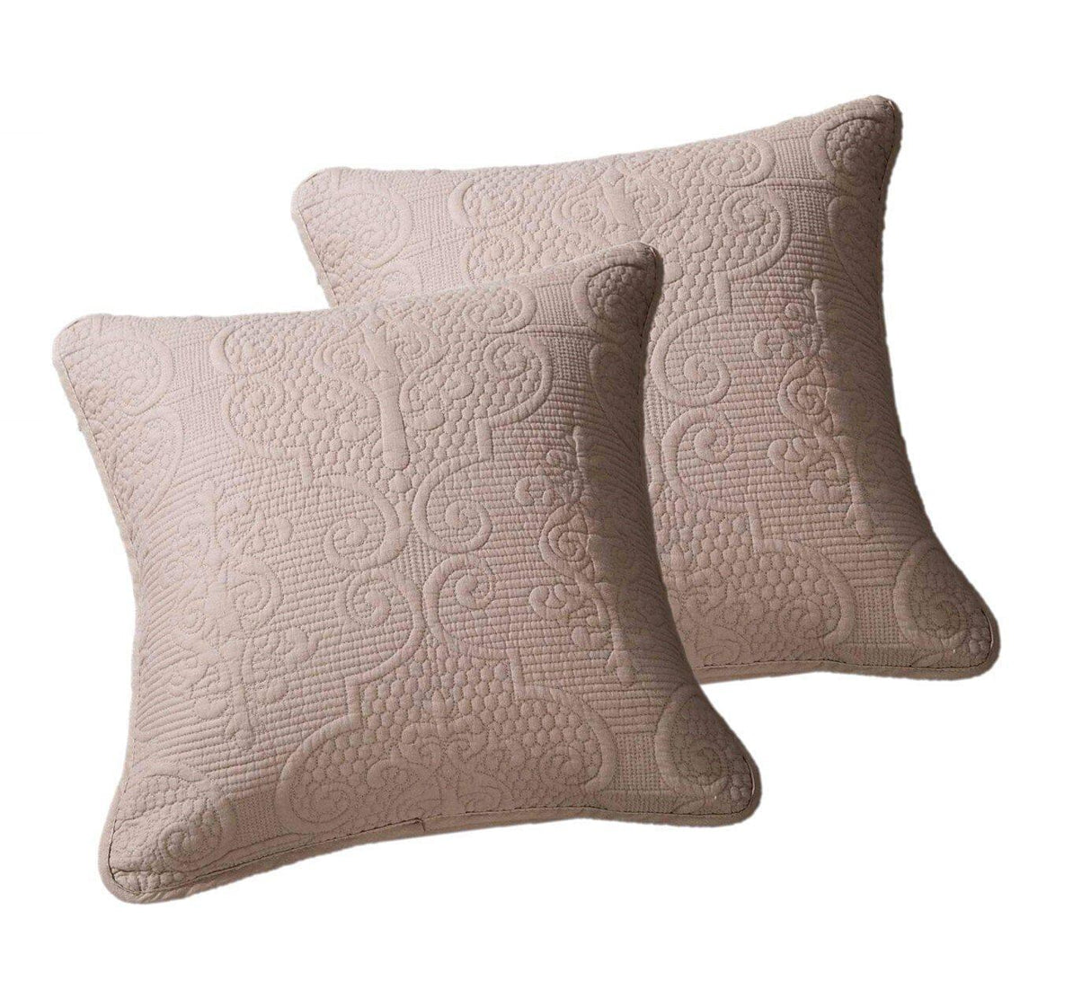 DaDa Bedding Set of 2-Pieces Sandy Beige Taupe Square Cushion Throw Pillow Covers, 18" x 18" (JHW-585) from DaDalogy Bedding Collection