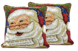 DaDa Bedding Naughty or Nice Santa Claus Christmas Woven Tapestry Throw Pillow Cover - 16" x 16" from DaDalogy Bedding Collection