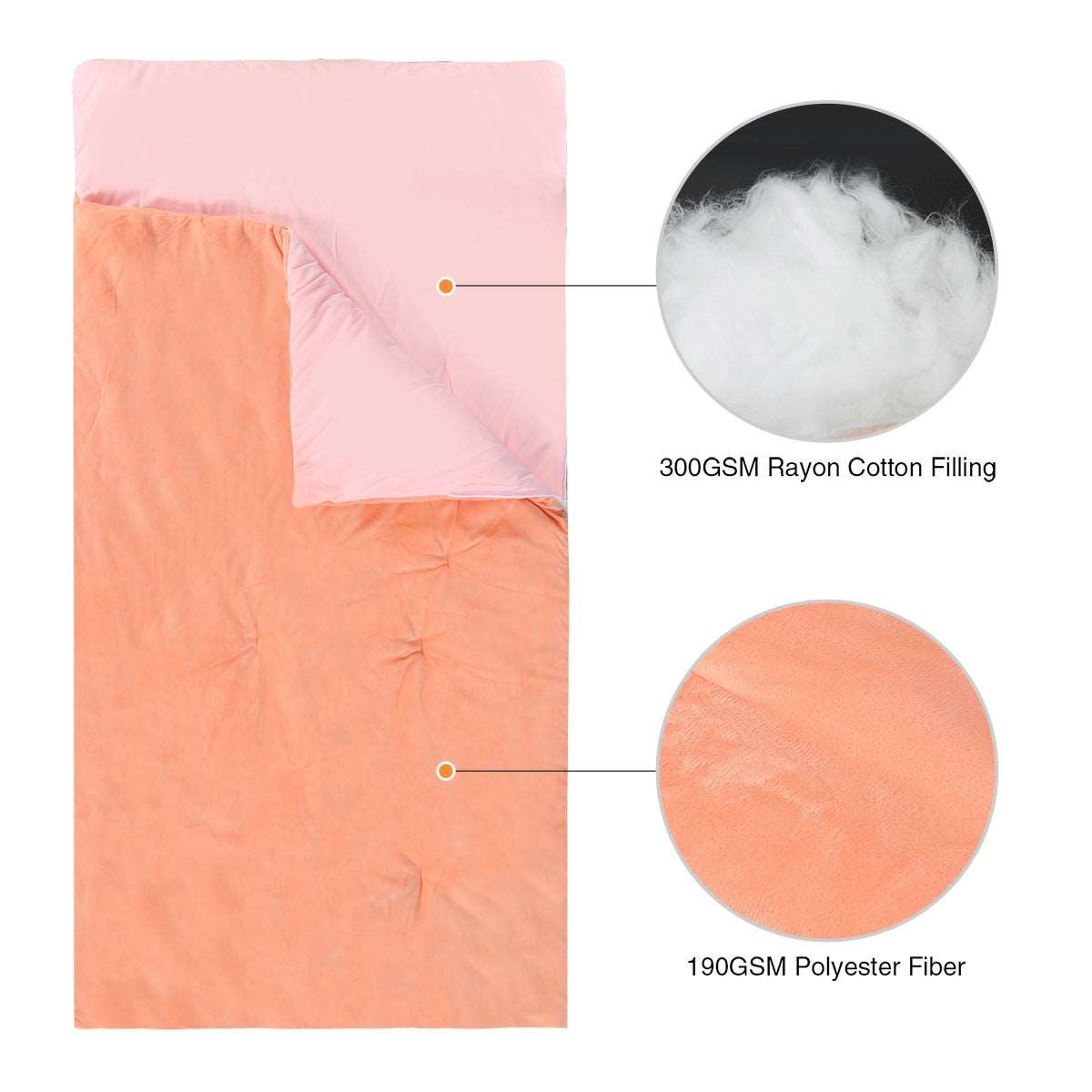 Soft Cotton Sleeping Bag for Boys and Girls Blue Pink from Redcamp