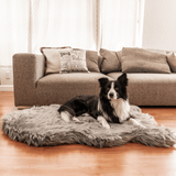 PupRug by Paw.com™ Faux Fur Orthopedic Dog Bed - Curve Charcoal Grey from Paw.com