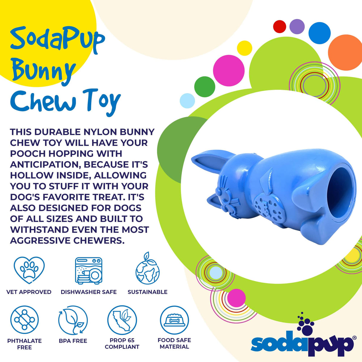 Bunny Durable Nylon Chew and Enrichment Toy From SodaPup