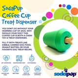 Coffee Cup Durable Rubber Chew Toy and Treat Dispenser From SodaPup