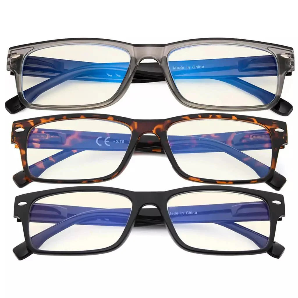 3 Pack Blue Light Filter Reading Glasses Computer Readers UVR108 from eyekeeper.com
