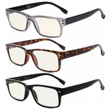 3 Pack Blue Light Filter Reading Glasses Computer Readers UVR108 from eyekeeper.com