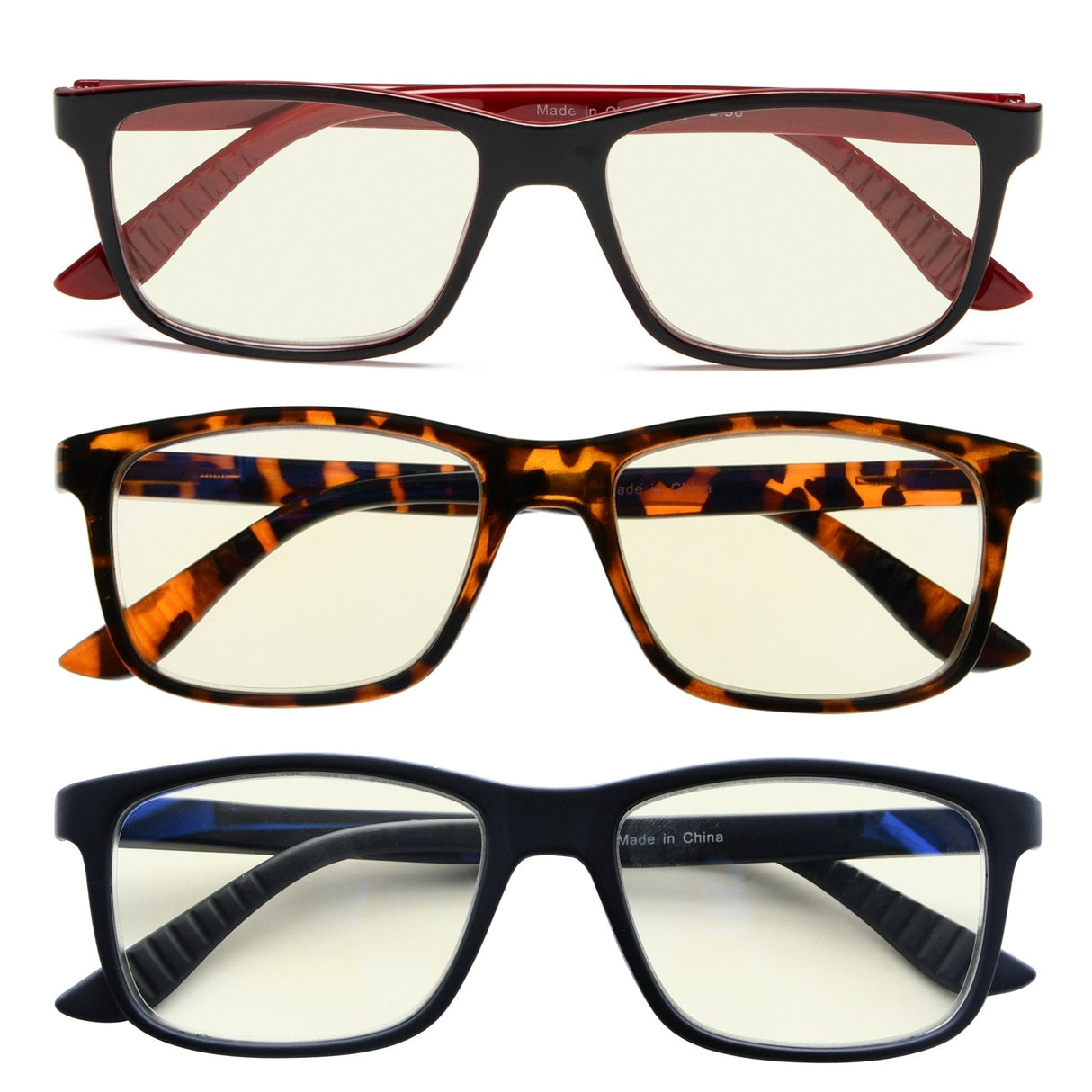 3 Pack Blue Light Filter Reading Glasses UVR163 from eyekeeper.com