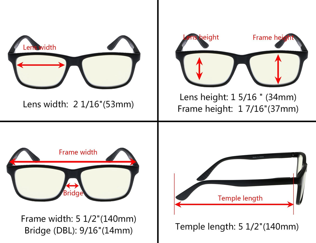 3 Pack Blue Light Filter Reading Glasses UVR163 from eyekeeper.com