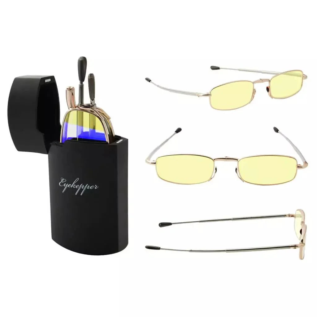 3 Pack Blue Light Filter Reading Glasses with Folding Arms CG15080 from eyekeeper.com