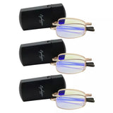 3 Pack Blue Light Filter Reading Glasses with Folding Arms CG15080 from eyekeeper.com