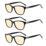 3 Pack Cat Eye Blue Light Filter Reading Glasses CGA0061 from eyekeeper.com