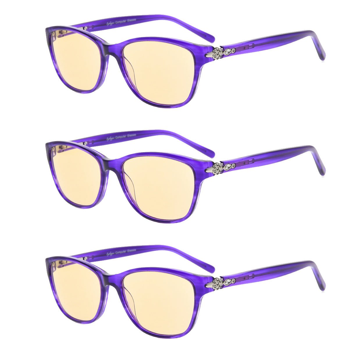 3 Pack Cat Eye Blue Light Filter Reading Glasses CGA0061 from eyekeeper.com