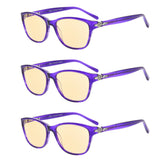 3 Pack Cat Eye Blue Light Filter Reading Glasses CGA0061 from eyekeeper.com