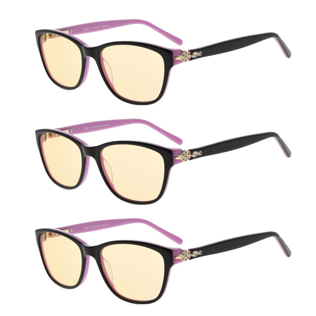 3 Pack Cat Eye Blue Light Filter Reading Glasses CGA0061 from eyekeeper.com