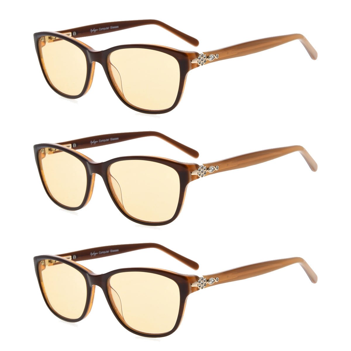 3 Pack Cat Eye Blue Light Filter Reading Glasses CGA0061 from eyekeeper.com