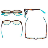 3 Pack Cat-eye Blue Light Filter Reading Glasses UVR074D from eyekeeper.com