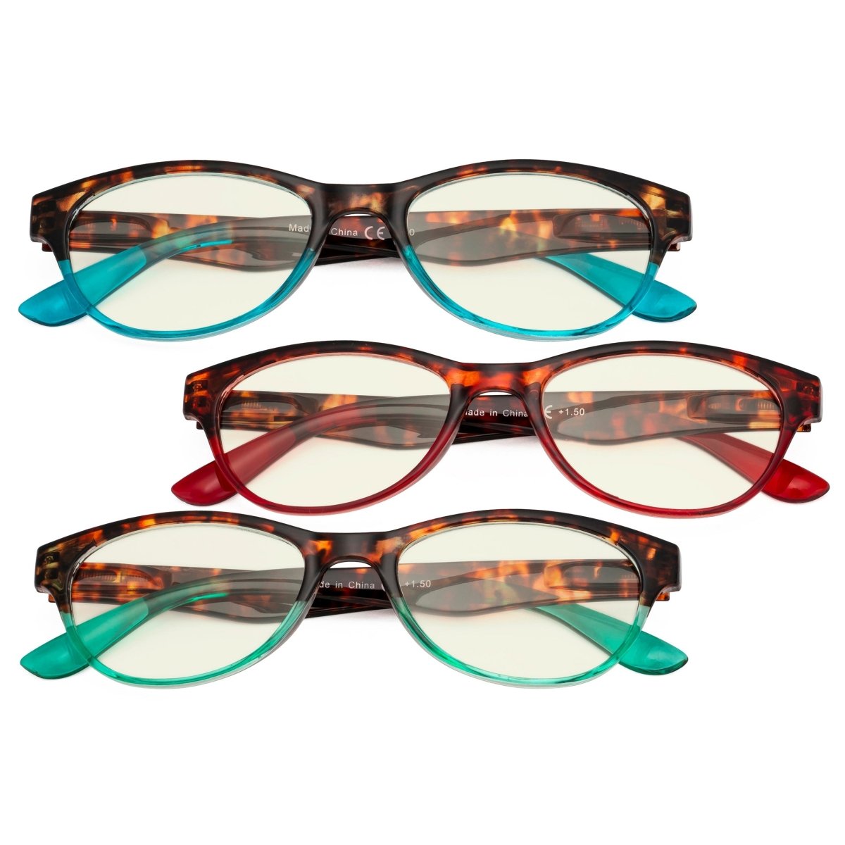 3 Pack Cat-eye Blue Light Filter Reading Glasses UVR074D from eyekeeper.com