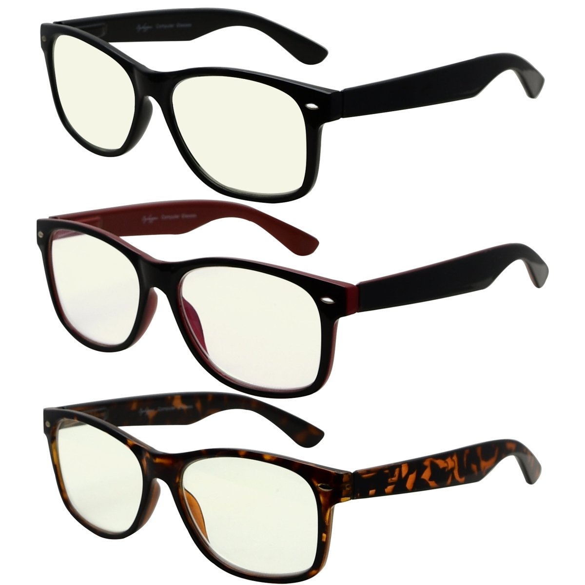 3 Pack Classic Blue Light Filter Reading Glasses UV109 from eyekeeper.com