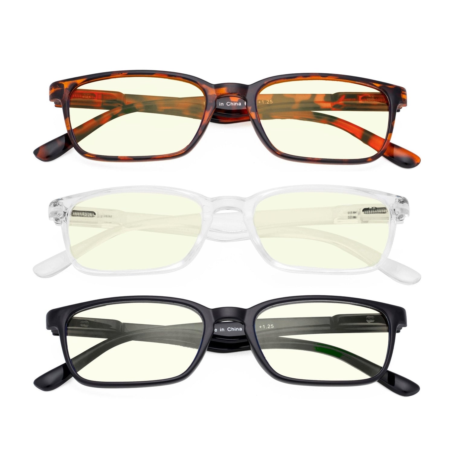 3 Pack Blue Light Filter Reading Glasses UVR898 from eyekeeper.com