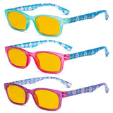 3 Pack Floral Print Blue Light Blocking Readers HP029 from eyekeeper.com