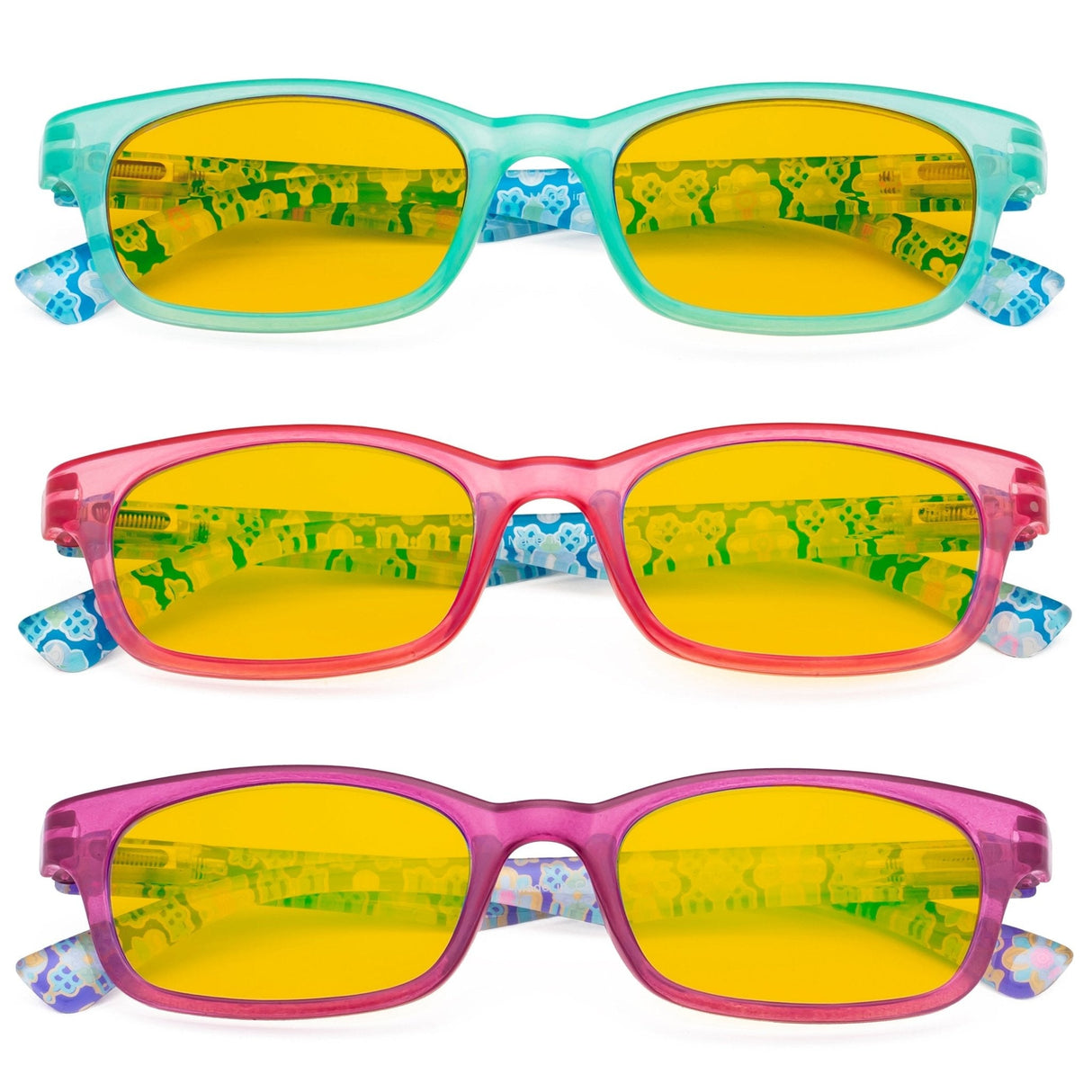 3 Pack Floral Print Blue Light Blocking Readers HP029 from eyekeeper.com