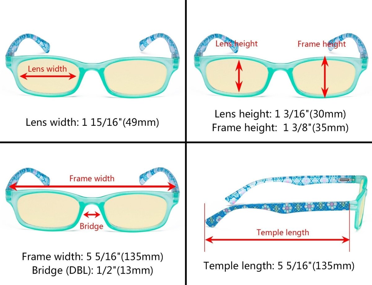 3 Pack Floral Print Blue Light Blocking Readers TM029 from eyekeeper.com