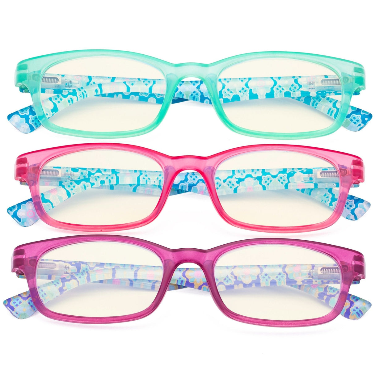 3 Pack Floral Print Blue Light Filter Readers UVR029 from eyekeeper.com