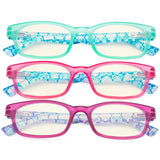 3 Pack Floral Print Blue Light Filter Readers UVR029 from eyekeeper.com