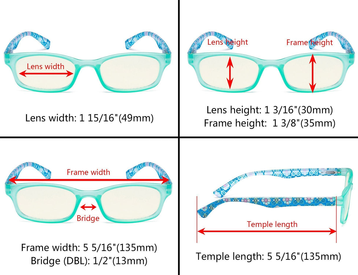 3 Pack Floral Print Blue Light Filter Readers UVR029 from eyekeeper.com