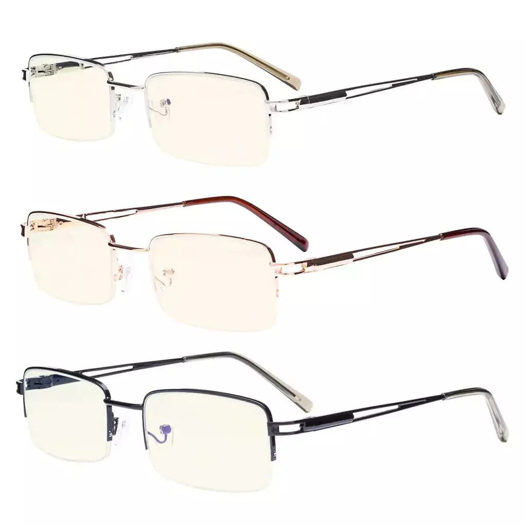 3 Pack Half-rim Blue Light Filter Reading Glasses UVR15014 from eyekeeper.com