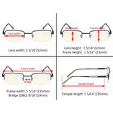 3 Pack Half-rim Blue Light Filter Reading Glasses UVR15014 from eyekeeper.com