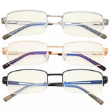 3 Pack Half-rim Blue Light Filter Reading Glasses UVR15014 from eyekeeper.com