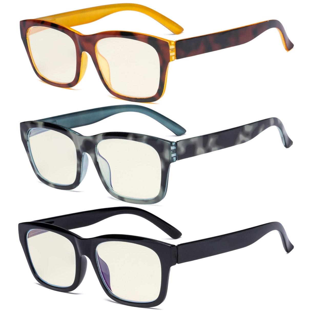3 Pack Chic Blue Light Filter Reading Glasses UVR045 from eyekeeper.com