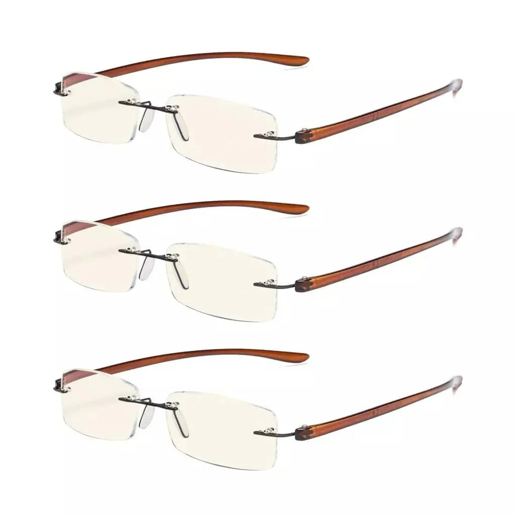 3 Pack Lightweight Blue Light Filter Reading Glasses UVCG1 from eyekeeper.com