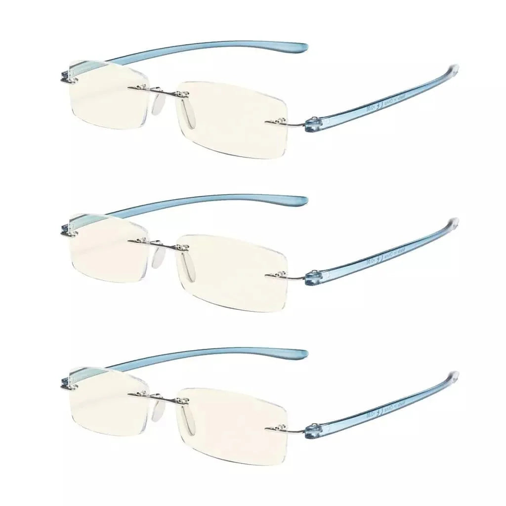 3 Pack Lightweight Blue Light Filter Reading Glasses UVCG1 from eyekeeper.com