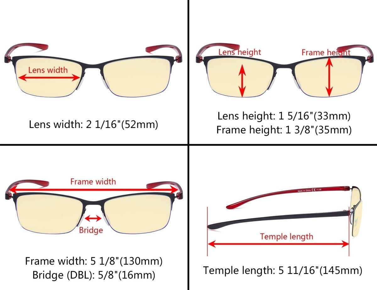 3 Pack Metal Blue Light Blocking Reading Glasses TMCG12801 from eyekeeper.com