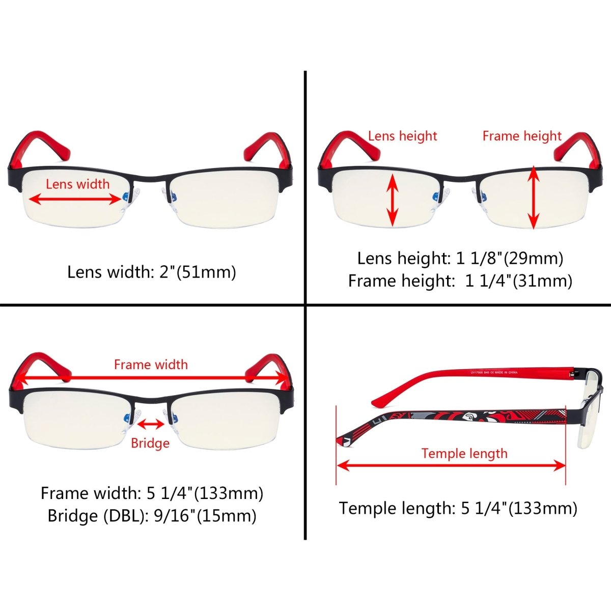 3 Pack Metal Blue Light Filter Eyeglasses UV17005 from eyekeeper.com