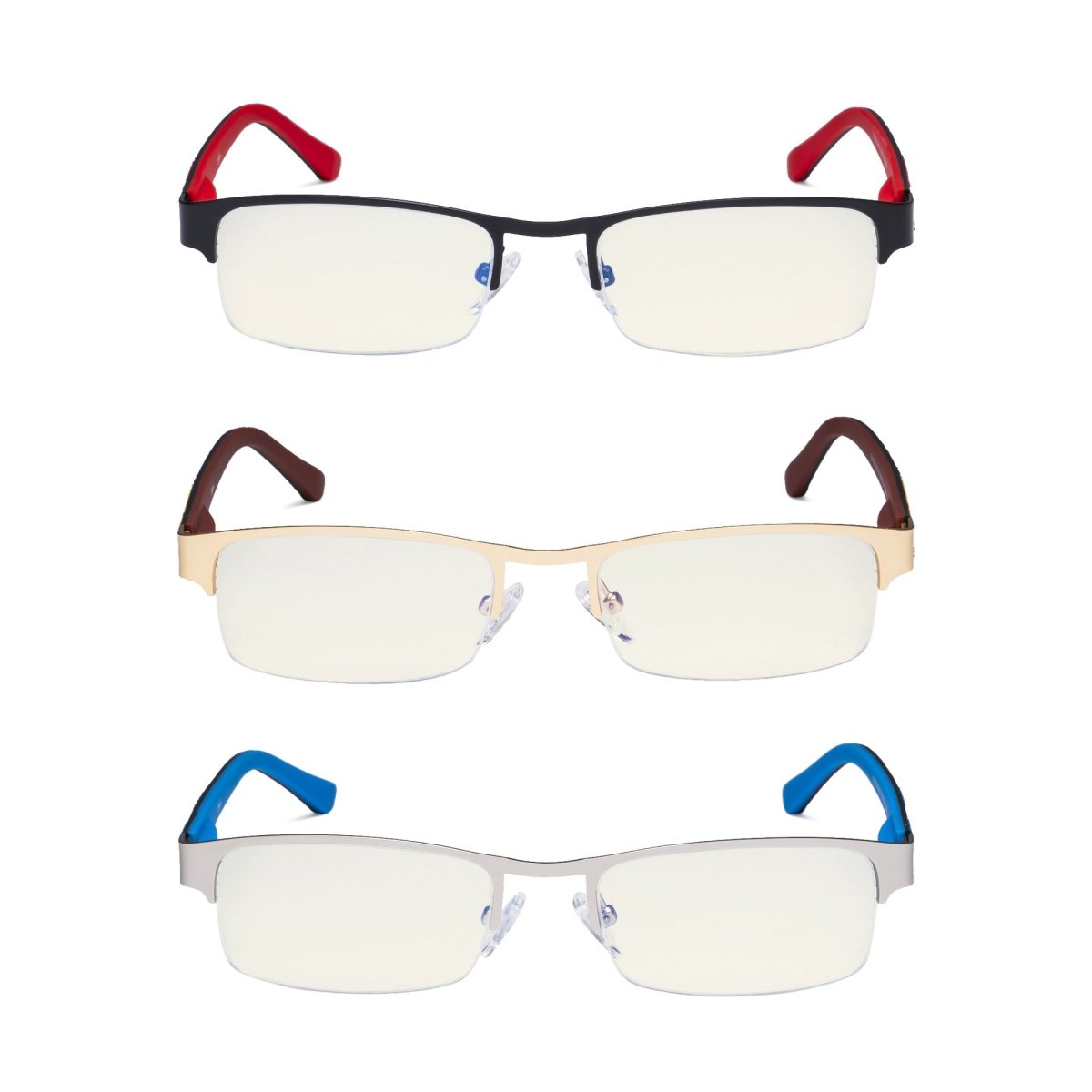 3 Pack Metal Blue Light Filter Eyeglasses UV17005 from eyekeeper.com