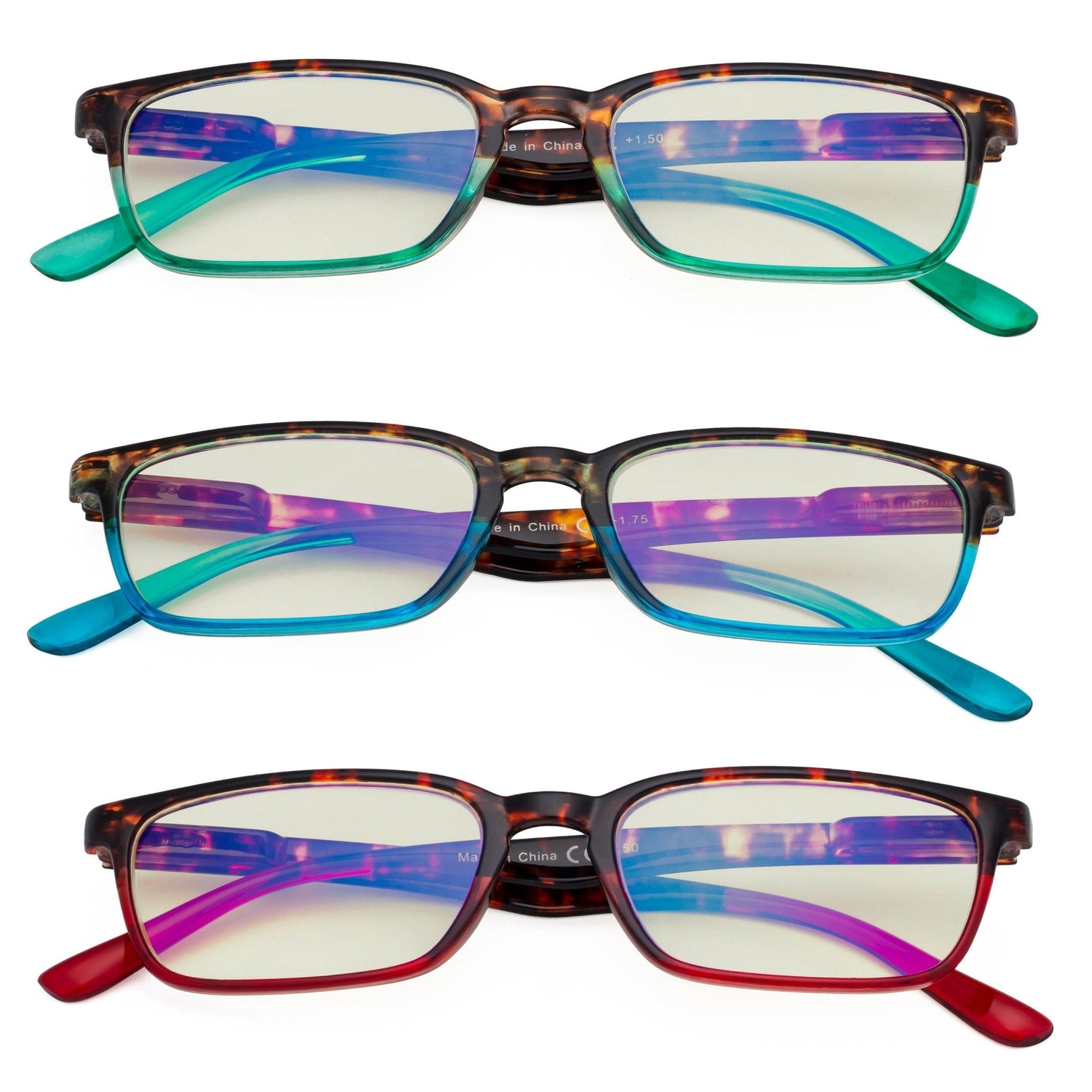 3 Pack Blue Light Filter Reading Glasses UVR898D from eyekeeper.com